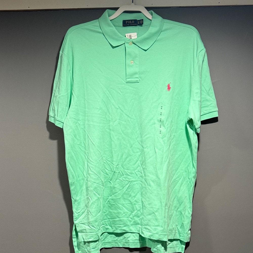 Polo by Ralph Lauren Mint Green Polo with Pink Pony